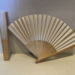 White Paper Bamboo Folding Hand Fans