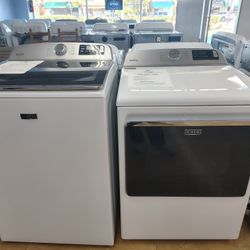 Maytag Top Load Washer With Agitator & Electric Dryer Set On Sale 