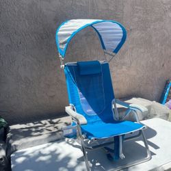 Outdoor SunShade Backpack Beach Chair Reclining Low