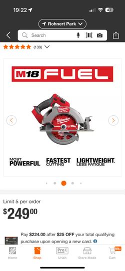 Milwaukee M18 Fuel Brushless 7 1/4 Circular Saw