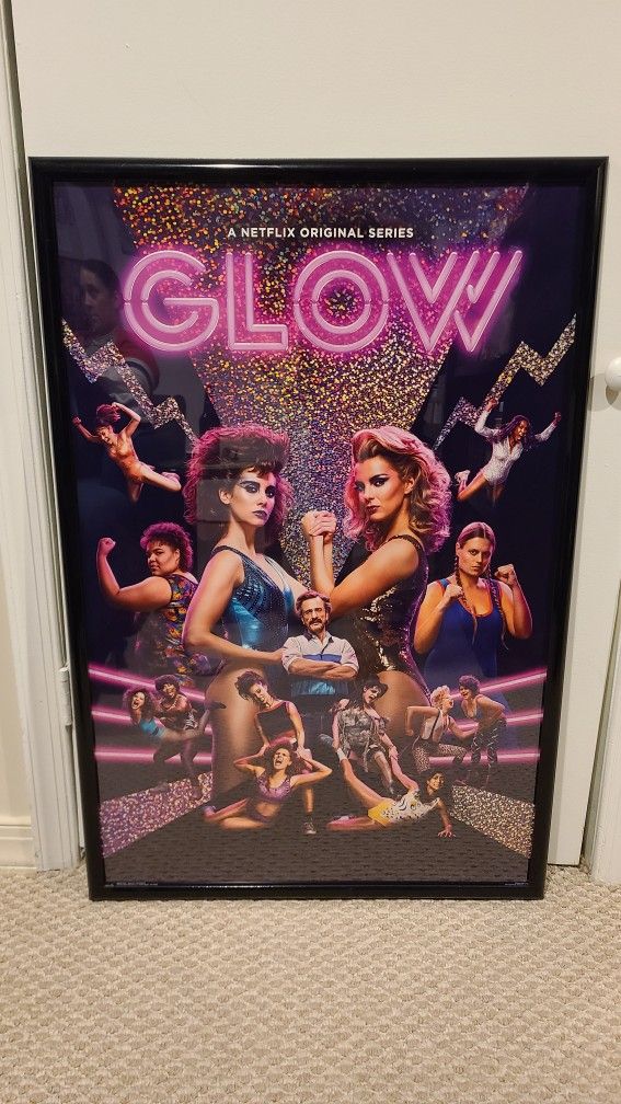 24x36 Glow Girls Wrestling Framed Collectable Poster Art