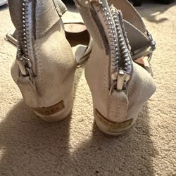 Cream Canvas Wedge Shells