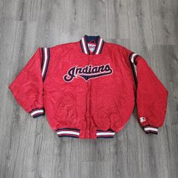 Vintage 90s Starter Cleveland Indians Diamond Collections Jacket Mens 2XL