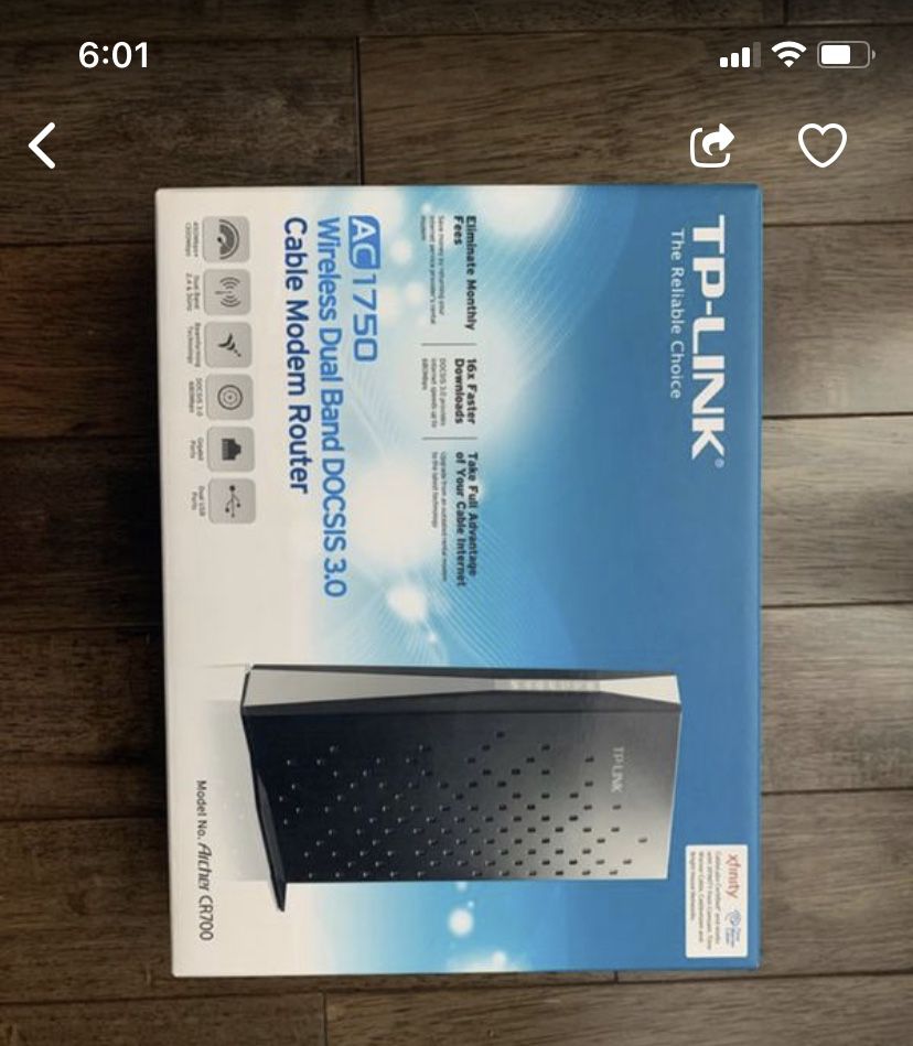 TP-LinK wi-Fi Cable Modem Router |