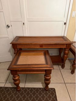 3-Piece Living Room Table Set – TV Stand & 2 Glass Top End Tables