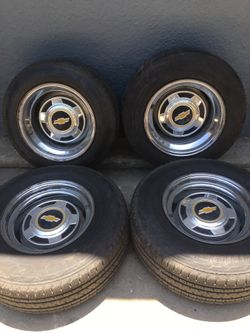 15” Wheels 6x5.5 Chevy C10 Gmc Projects Shortbed Longbed Apache 3100 Suburban Caps