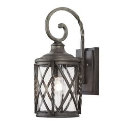 Home Decorators Collection Walcott Manor 18.7 in. 1- Light Antique Bronze Hardwired Outdoor Transitional Wall Lantern Sconce with Clear Seeded Glass