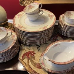 Royal Ruby Gold Trim Cream White Floral Rose NORITAKE  China Made In Occupied Japan Approximately 75 Years Old