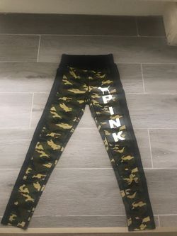 Pink camouflage black leggings