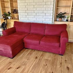 Red Modern Corduroy Sectional Sofa