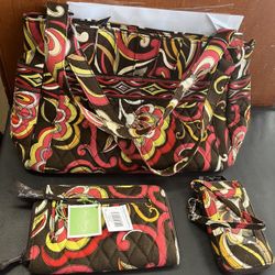 Vera Bradley Puccini  3 Piece Purse Set 