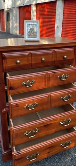 Broyhill solid wood tall chest with big drawers