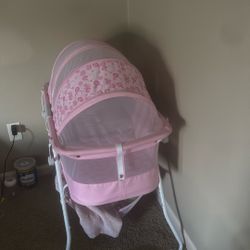 pink baby bassinet 