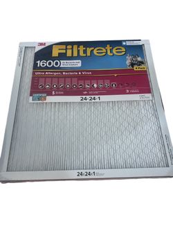 New 3M Filtrete 4 Pack Air Filters 24x24x1