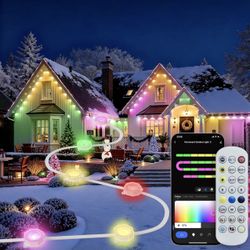 Permanent Outdoor Lights for House, IP67 Waterproof with 96 RGB+IC House Lights, 200ft Year Round Lights for House Outdoor, DIY Scene for Halloween, C