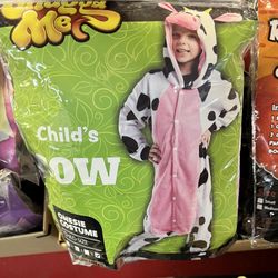 Child’s Cow Costume Large, Pajama, Halloween Or Play