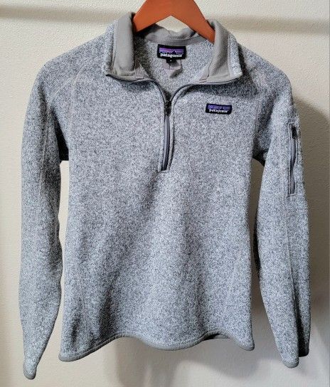 Women's Patagonia 1/4 Zip Better Sweater Pullover Fleece Birch White Sz S Small