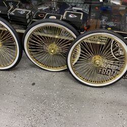 20”26”gold Chrome Wheels Tires Lights Bracket  Kooldesign 