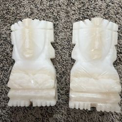 ~ Heavy Aztec Warrior quartz book ends