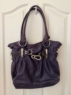Purple B. Makowsky Leather Bag Purse **Very Good Condition**