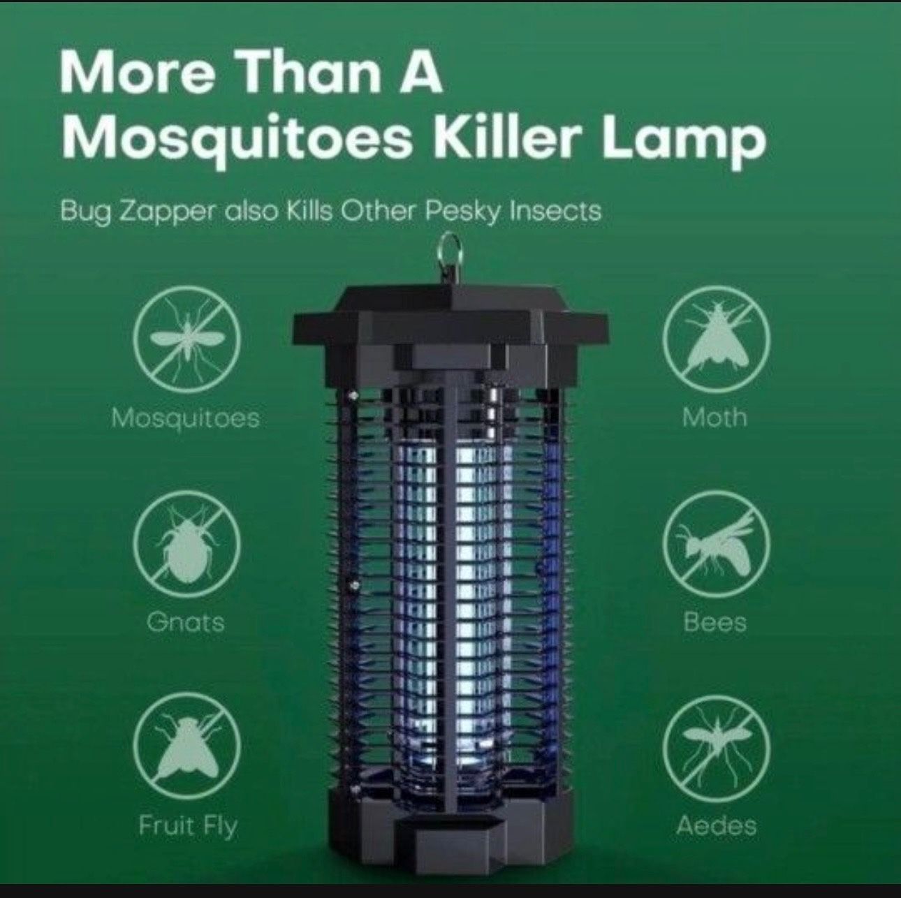 Bug Zapper Outdoor/Indoor, Fly Zapper, Mosquito Zapper, Electric Insect Killer, 4200V High Voltage Waterproof Fly Trap for Home, Patio, Backyard