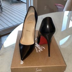 Christian Louboutin So Kate Black Leather Heels