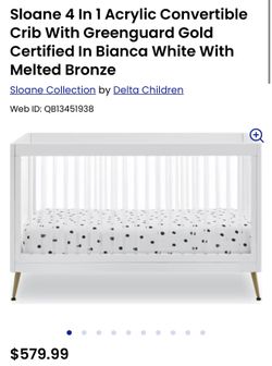 Sloane 4 In 1 Acrylic Convertible Crib