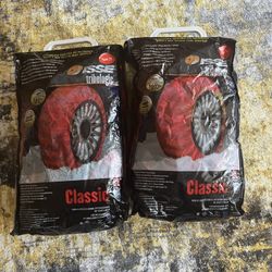 Set of 2  Classic Textile Snow Chains for Car Size 70