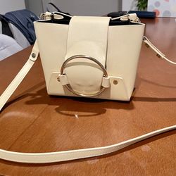 Handbag Leather Cream/White