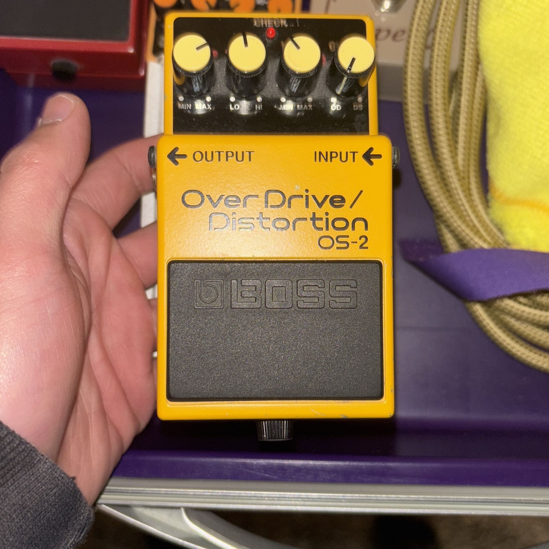 Boss OS-2 Guitar pedal overdrive distortion combo