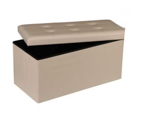 30" Folding Storage Ottoman Bench Entryway MDF PVC