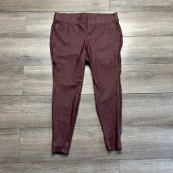 Torrid Faux Leather Pants Womens Size 2 Root Beer Stretch Shapewear 