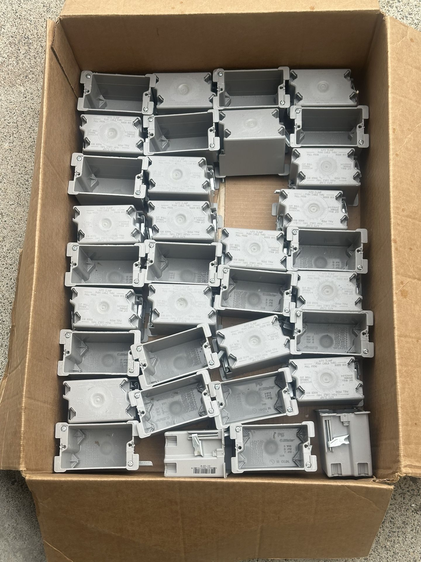 34 NEW Electric Electrical Cut In Boxes Plastic Box Parts Residential Romex