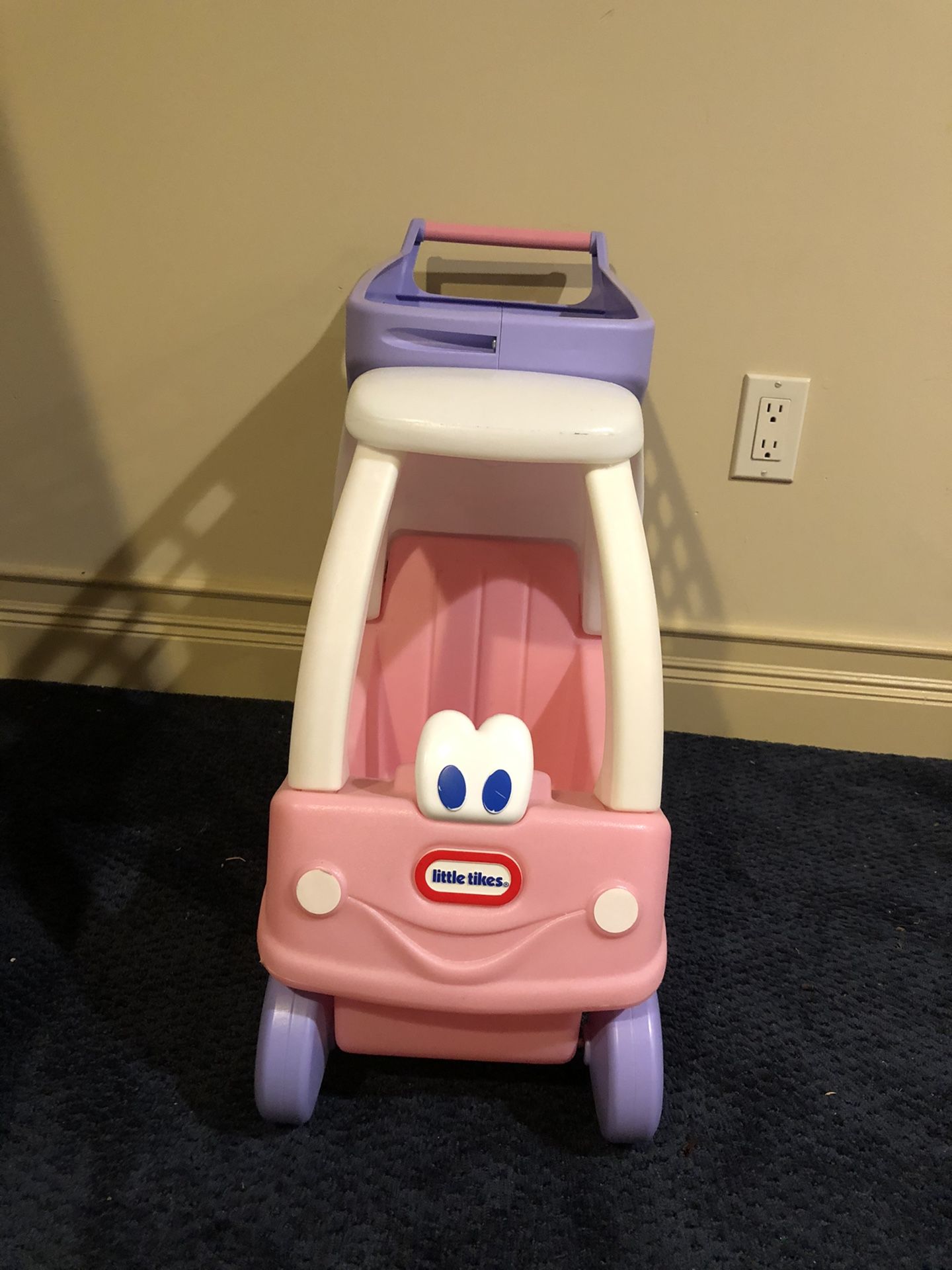 Little Tikes Princess Cozy Coupe Kids Pretend Play Grocery Shopping Cart, Pink