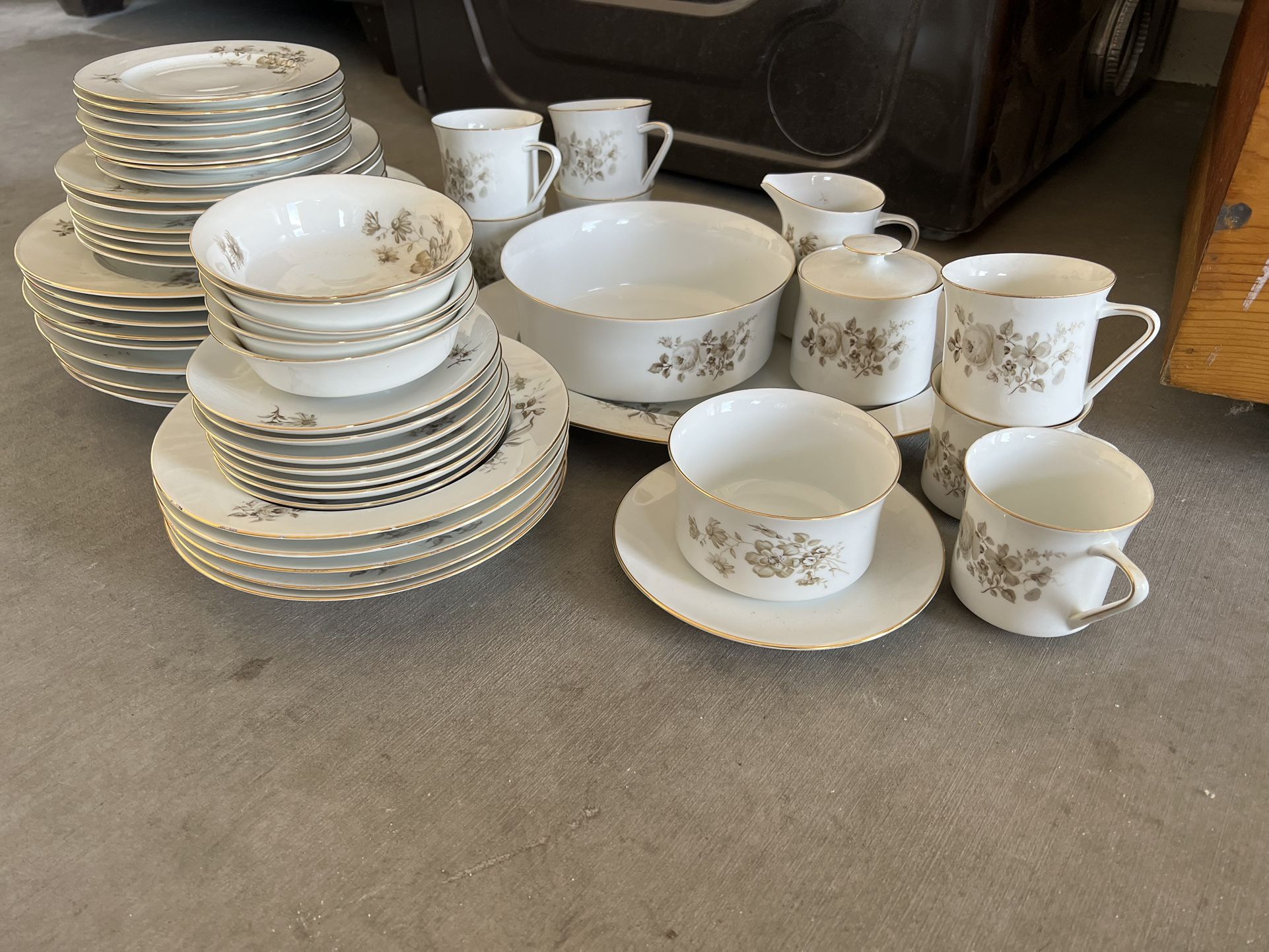 Johann Haviland Bavaria Germany China Twilight Rose serving set