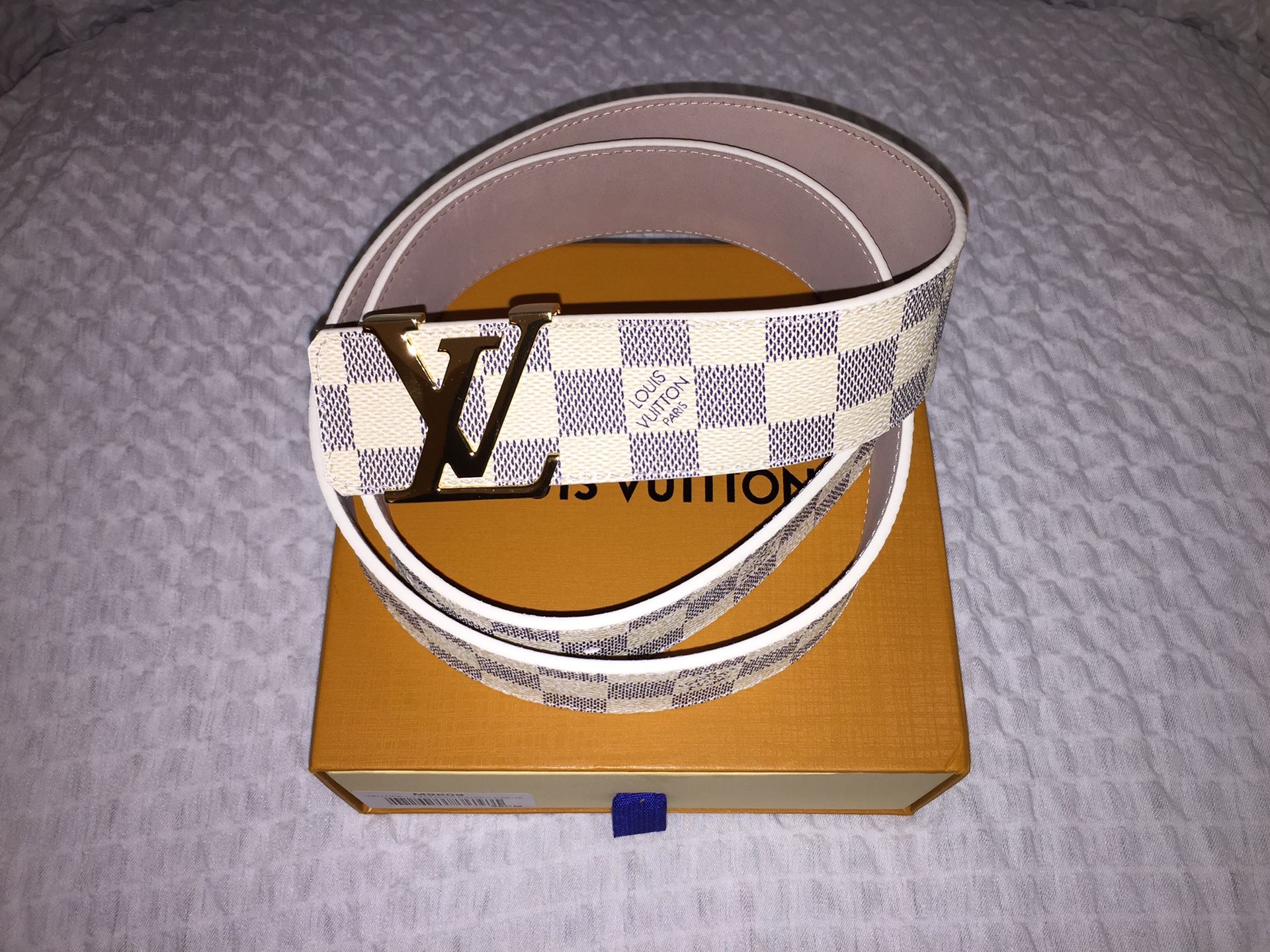 Louis Vuitton Azur Damier Belt 90cm 30-32 Inch Waist