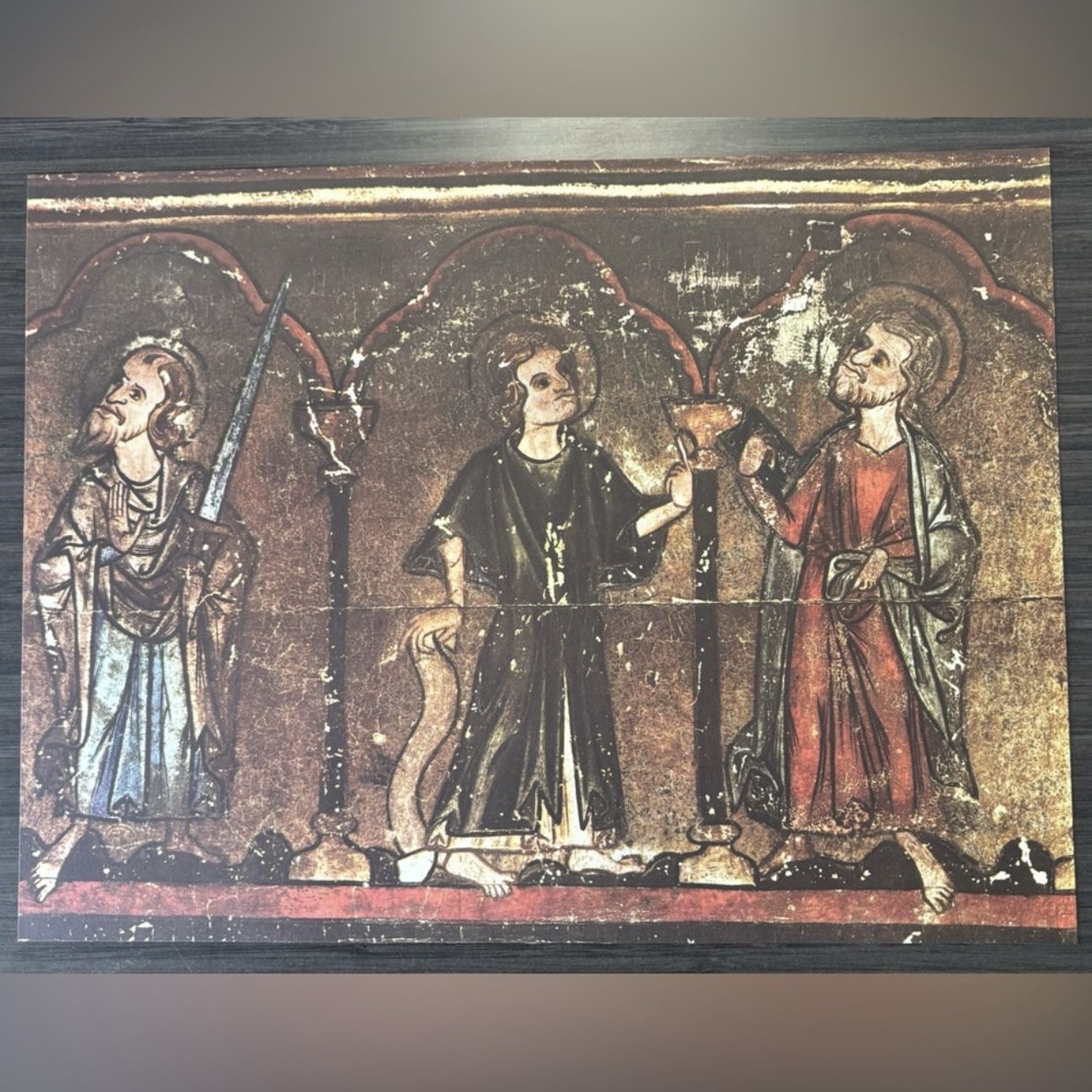 APOSTLES Original Vintage Poster Norway Antique Fine Art Print Stave Church Collectible 1950’s Italy Printed Enthroned Norwegian Ephemera