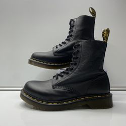 Price Negotiable. MARTENS Kids Black Leather Boots US 8 Youth UK 6 EU 39 Worn Once No Box.