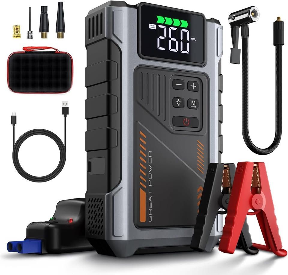Portable Jump Starter/ Cargador De Bateria E Inflador De Llantas