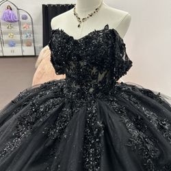 Black Dress, Black Gown, Quinceanera Dress, 15 Dress, Vestido De Quinceañera, Sweet16, Party Dress