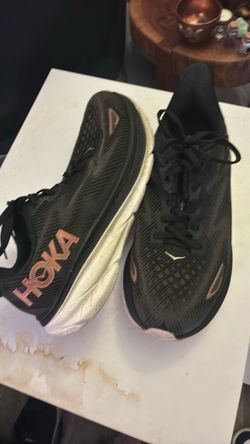 Hoka Running Sneakers Black and Rose Gold