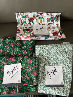 Christmas Fabric Lot of 3 patterns See pic for yards
