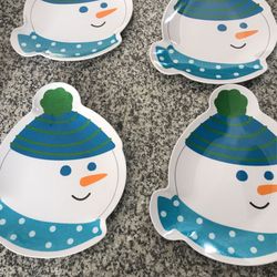 4- Snowman Christmas Plates