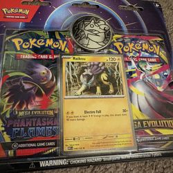 Pokemon Mega Evolution & Phantasmal Flames 2-Pack Blister Sealed Raikou + Coin