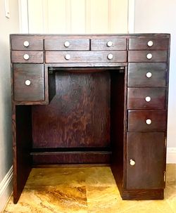 Antique Oak Jewelers Desk