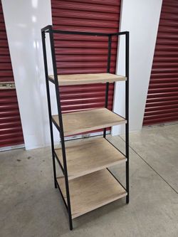 Ladder / Trestle Bookcase – Vintage Oak & Black Metal