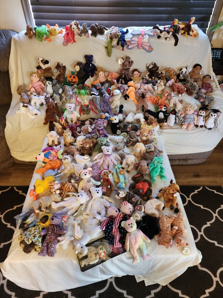 136 original beanie babies. Some Are Rare
