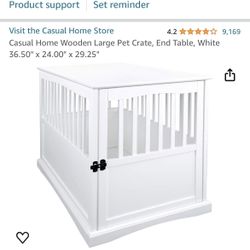 White Pet Crate/End Table Brand New