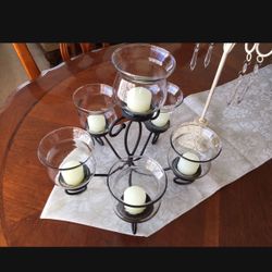 6 Candle Holders & Candles.