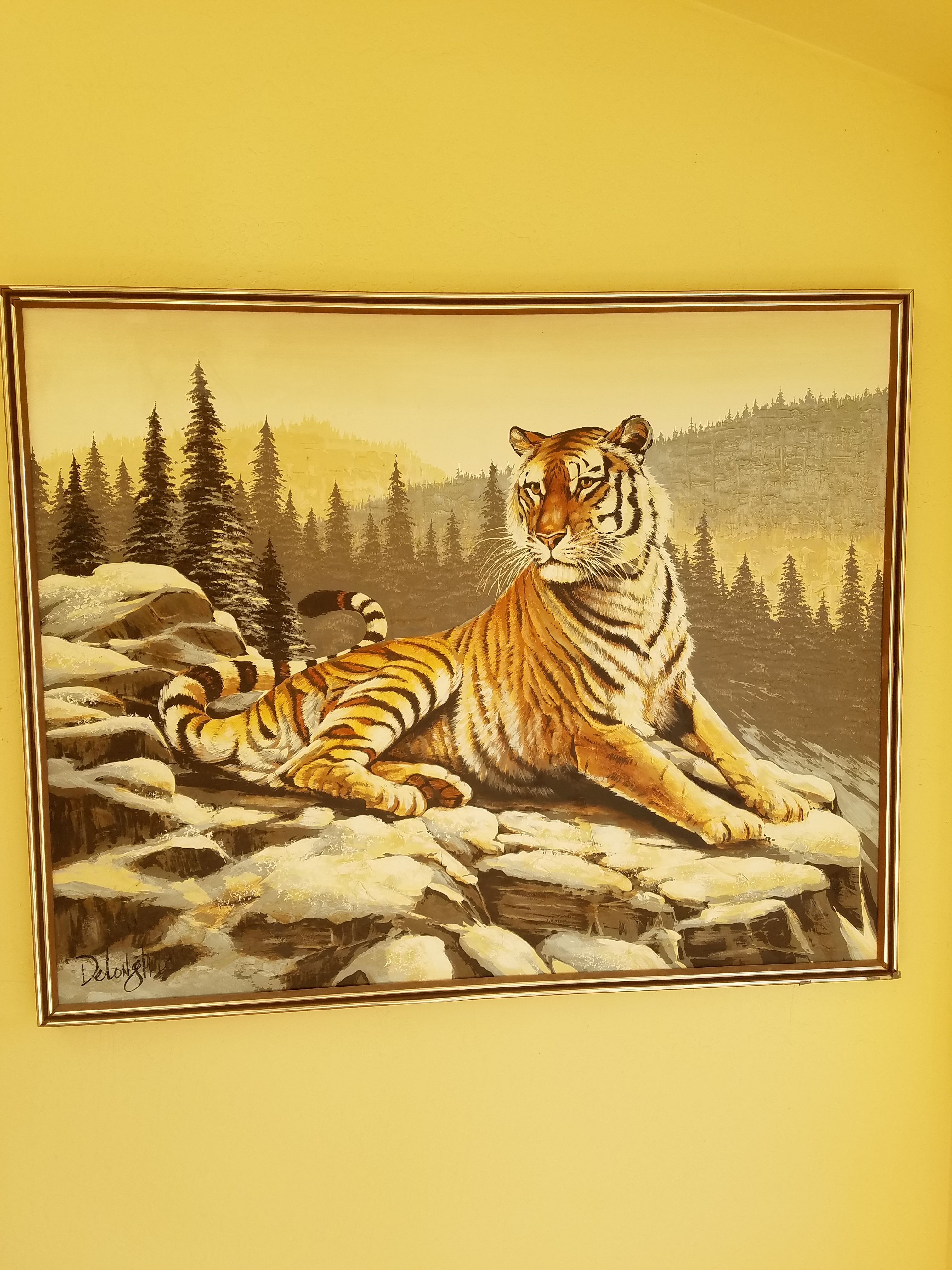 R. Delongprie Tiger Painting Original